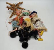 Five Pelham puppets, one boxed