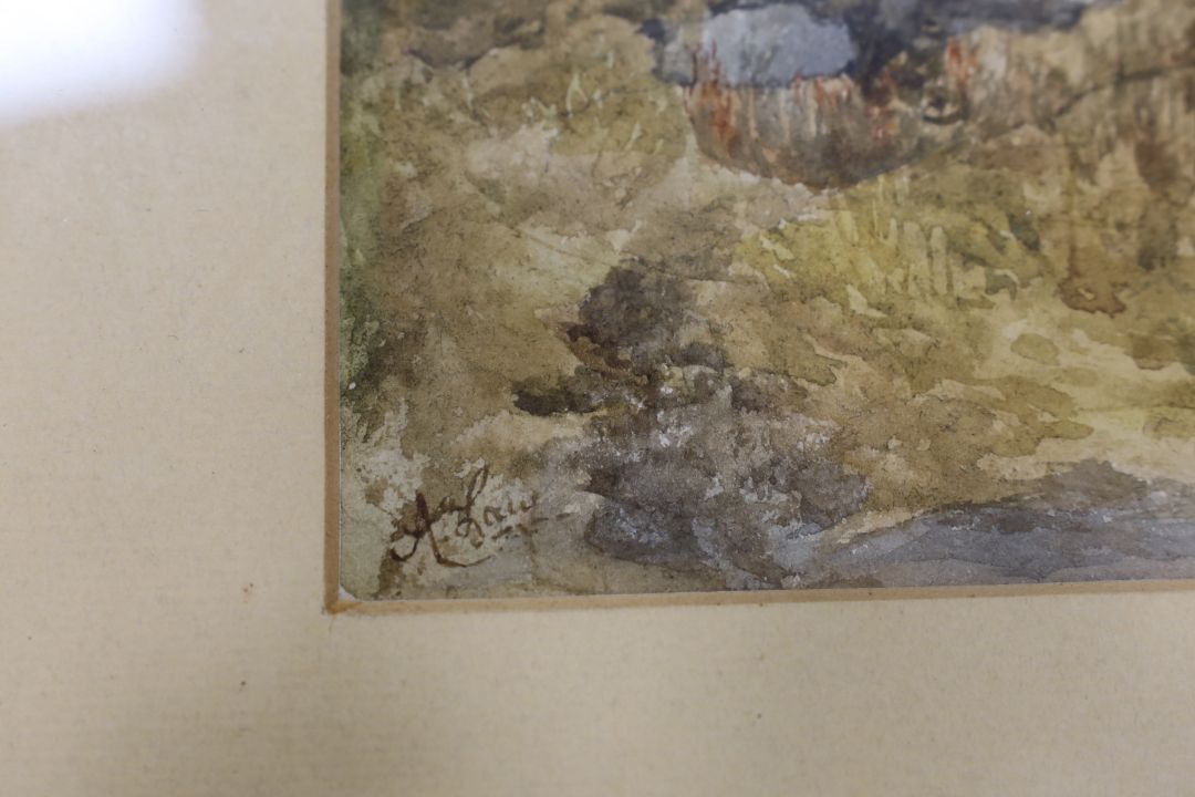 Andrew Law (Scottish, 1873-1967), watercolour, 'Brig O'Turk', signed, 24 x 33cm - Image 3 of 5