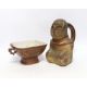 A 19th century Chinese Yixing bowl with character marks and a Peruvian vessel in the form of an owl, - Image 1 of 4