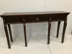 An Adams style Honduras mahogany serving table, width 189cm, depth 47cm, height 105cm