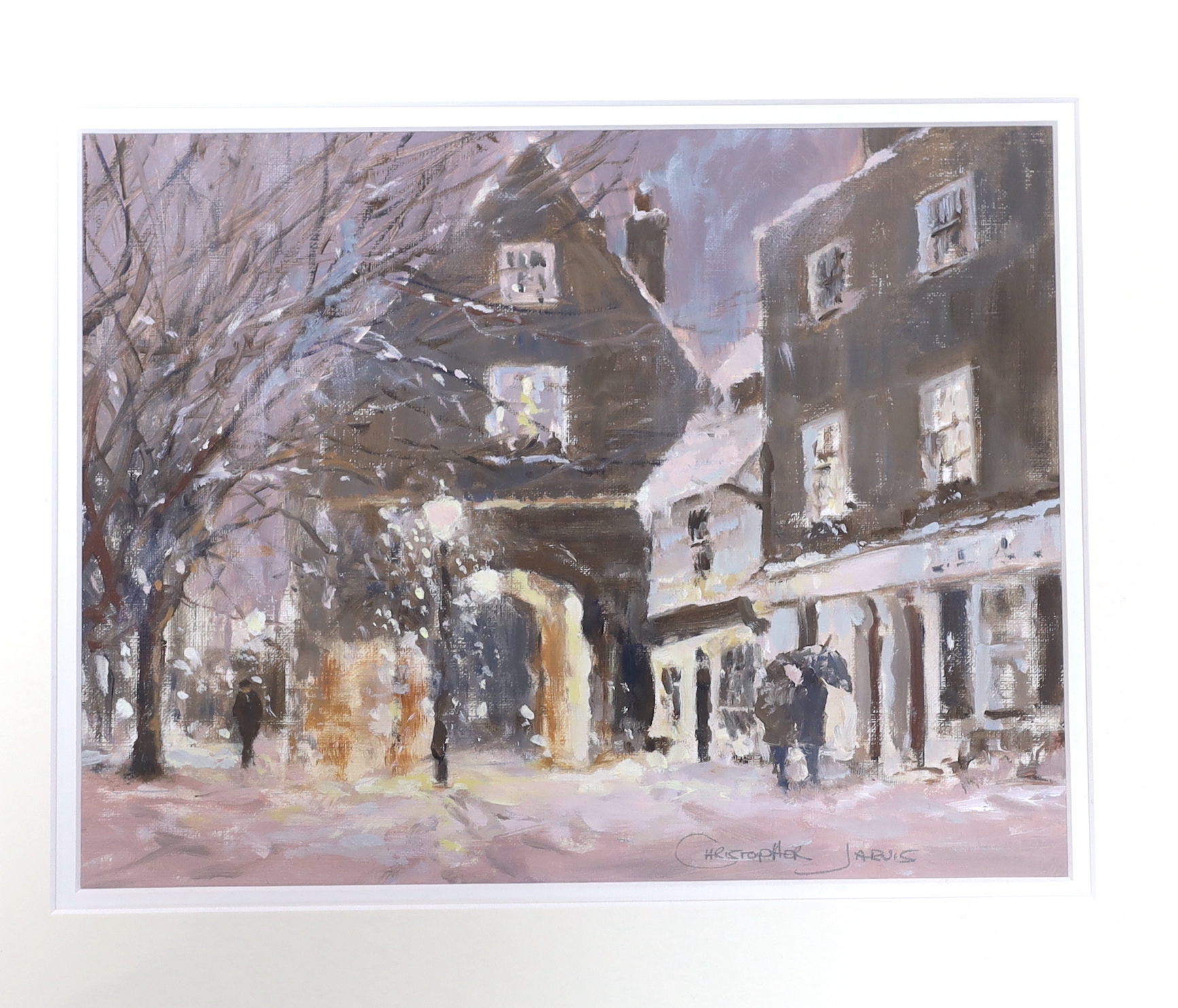 Christopher Jarvis (20th.C), two oils, Woodland landscape and Winter street scene, each signed, - Image 3 of 3