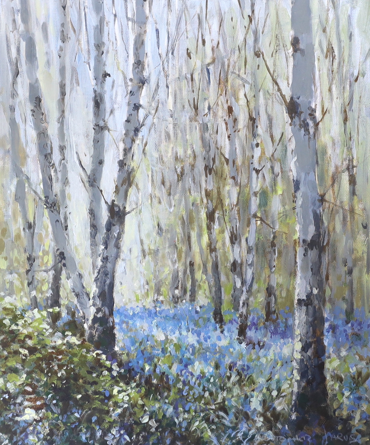 Christopher Jarvis (20th.C), two oils, Woodland landscape and Winter street scene, each signed, - Image 2 of 3