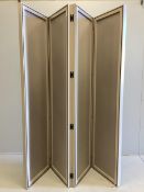A contemporary four folding screen by Decca Furniture with Philip Jeffries Mink Movement covering,