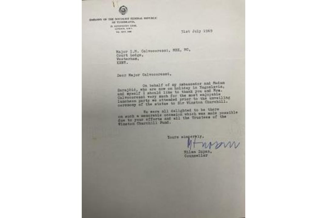 A collection of letters and other memorabilia regarding the unveiling of the Oscar Nemon (1906-1985) - Image 4 of 9