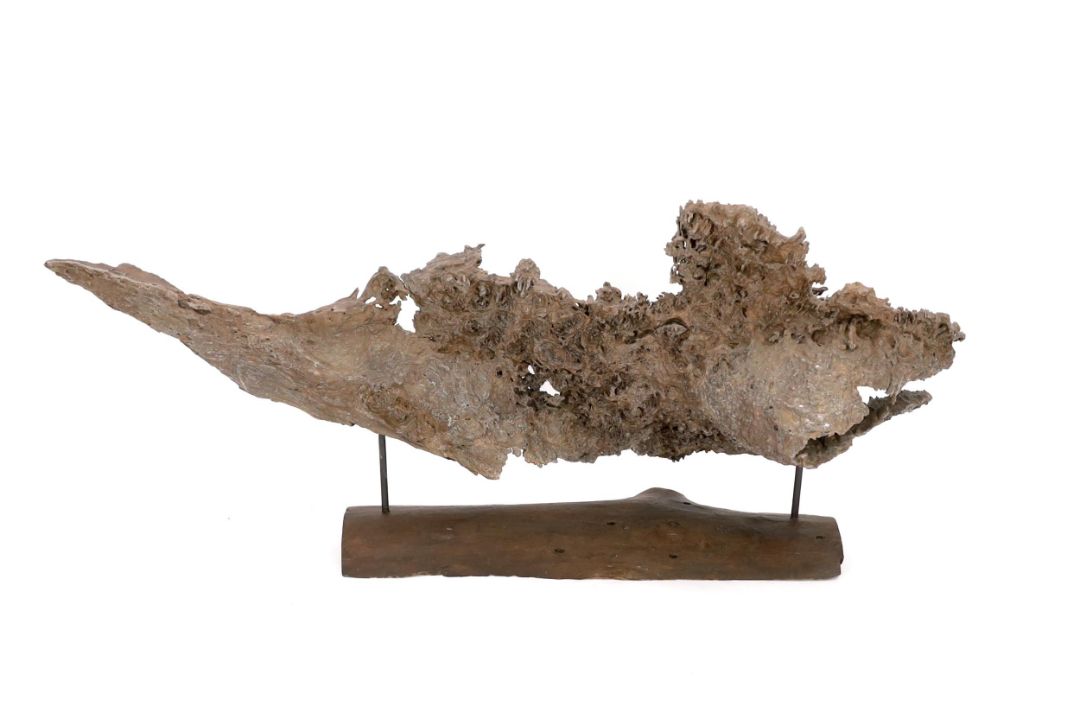 ** ** A large section of Andaman Padauk burr wood of sculptural form, mounted on a stand, 148cm - Image 4 of 4