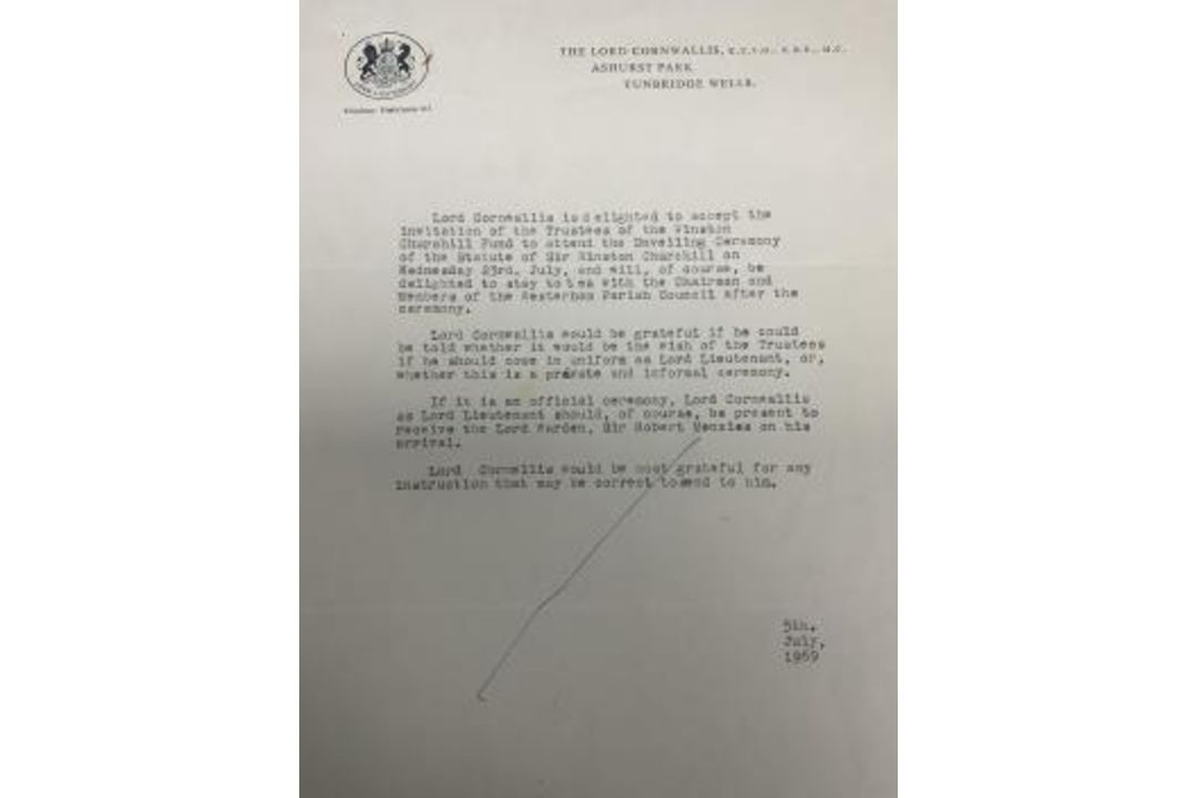 A collection of letters and other memorabilia regarding the unveiling of the Oscar Nemon (1906-1985) - Image 3 of 9