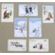 Carlo Pellegrini (1866-1937), seven assorted ski-ing theme postcards, framed as one - Image 1 of 4