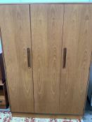 A mid century G Plan Fresco teak triple wardrobe, width 120cm, depth 58cm, height 176cm together