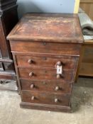 A small 19th century rosewood davenport, width 47cm, depth 51cm, height 77cm