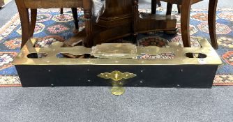 A Victorian brass fender, width 106cm, depth 34cm, height 16cm