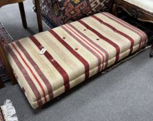 A contemporary rectangular upholstered stool, width 120cm, depth 60cm, height 22cm
