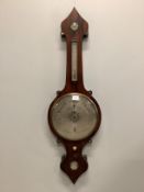 Fagioli & Sons, a large Victorian rosewood wheel barometer, height 117cm