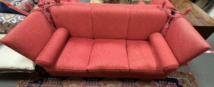 A Knole settee, width 216cm, depth 74cm, height 104cm