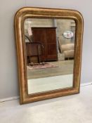 A 19th century French giltwood wall mirror, width 76cm, height 102cm