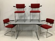 Erik Magnussen for Fritz Hansen, a rectangular dining table circa 1994, width 135cm, depth 80cm,