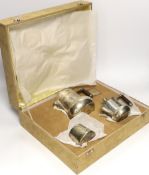 A cased Indian plated tea set, Cooke & Kelvey, Calcutta