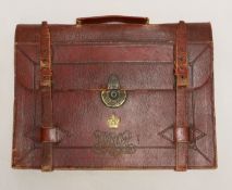 A vintage Moroccan red leather briefcase used by Willie Kendall in ‘Diplomacy’, Wickwar