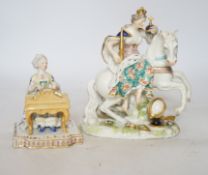 A 19th century Samson ‘Allegory or Continent of Europe’ figure group and a Vienna style pianist,
