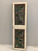 A late 19th / early 20th century stained glass panel, width 48cm, height 164cm