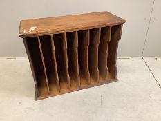 An early 20th century oak eight division filing chest, width 76cm, depth 32cm, height 58cm
