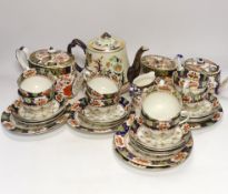 A group of Imari pattern teawares including Royal Staffordshire and Crown Derby