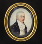 Y Frederick Buck (Irish, 1771-1840) Portrait miniature of a gentlemanwatercolour on ivorywearing a