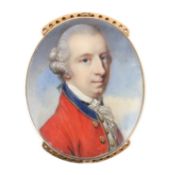 Y Jeremiah Meyer, R.A. (Anglo-German, 1735-1789) Portrait miniature of an army