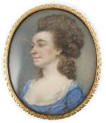 Y Attributed to Ozias Humphrey, (English, 1742-1810) Portrait miniature of a ladyoil on
