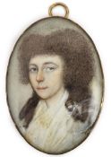 Y English School circa 1820 Portrait miniature of Mary Trant Ottley, wife of Cornelius Smeltoil on
