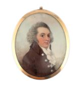 Y Frederick Buck (Irish, 1771-1840) Portrait miniature of a gentlemanwatercolour on ivorywearing a