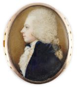Y Jeremiah Meyer, R.A. (Anglo-German, 1735-1789) Portrait miniature of a gentlemanoil on ivoryin