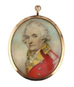 Y Attributed to William Wood (English, 1769-1810) Portrait miniature of an army officerwatercolour