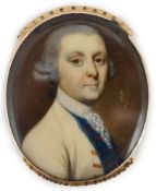 Y Jeremiah Meyer, R.A. (Anglo-German, 1735-1789) Portrait miniature of a gentlemanoil on