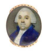 Y Jeremiah Meyer, R.A. (Anglo-German, 1735-1789) Portrait miniature of a gentlemanwatercolour on