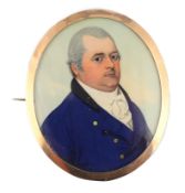Y English School circa 1820 Portrait miniatures of a husband and wifewatercolour on ivory (2)he