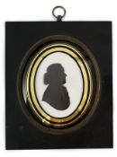 John Miers (1756-1821) Silhouette of a gentlemanpainted plasterlooking to sinister8.2 x 6cm.***