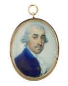 Y Jeremiah Meyer, R.A. (Anglo-German, 1735-1789) Portrait miniature of a gentlemanwatercolour on