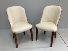 A pair of Art Deco burr walnut and ivory leather chairs***CONDITION REPORT***PLEASE NOTE:-