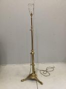 A late Victorian brass telescopic standard lamp***CONDITION REPORT***PLEASE NOTE:- Prospective