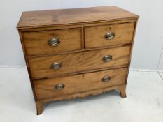 A small Regency mahogany four drawer chest, width 89cm, depth 44cm, height 84cm***CONDITION