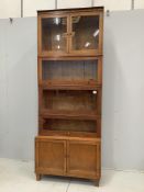 An early 20th century oak 'Business Book Systems' five section bookcase, width 86cm, depth 37cm,