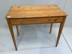 A 19th century rectangular pine side table, width 89cm, depth 48cm, height 76cm***CONDITION
