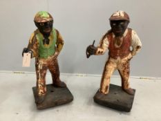 A pair of painted cast iron jockey horse tethering posts, height 66cm***CONDITION REPORT***PLEASE