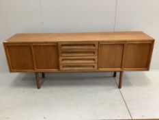 A mid century Meredew teak sideboard, width 198cm, depth 45cm, height 78cm