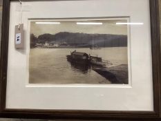 A vintage monochrome photograph “King Harry Steam Ferry, River Fal”, numbered with monogram JV,