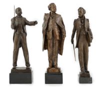 Anthony Hawken FRSS (British, b.1948), three bronze figures of composers, Gustav Mahler, Sir