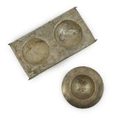 A silver tray and cup, Roman or Gandhara, c. late 1st century BC - early 1st century A.D. the tray