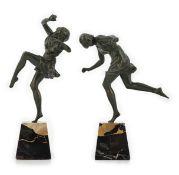 Pierre Camille Marie Le Faguays (1892–1962), a pair of bronze Art Deco figures of classical dancers,