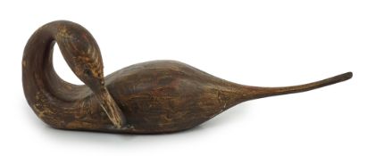 Guy Taplin (British, b.1939), a carved and painted wood figure of a pintail duck with glass inset