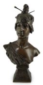 Georges Charles Coudray (1862-1932), a French bronze bust of 'Bakie', stamped on the base C.H.